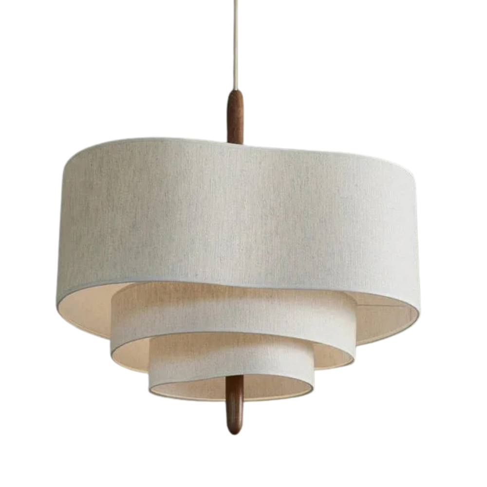 Wabi Sabi Hanglamp Beige Stof Japans Gelaagd Design