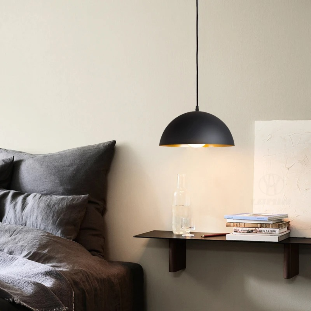 Hanglamp industrieel zwart goud