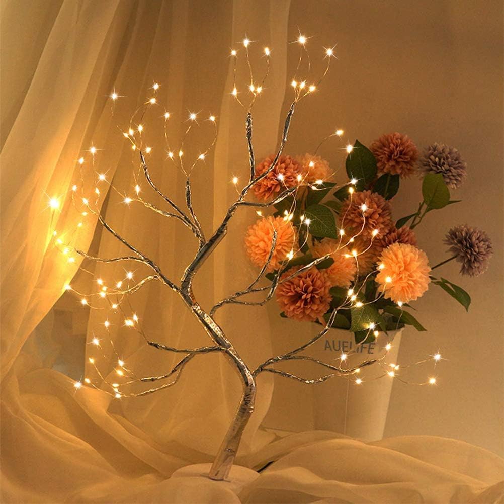 Decoratieve boom tafellamp op batterij
