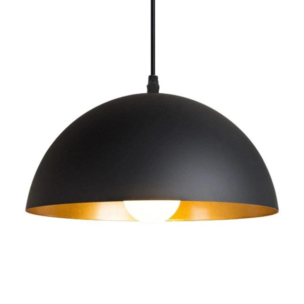 Hanglamp industrieel zwart goud