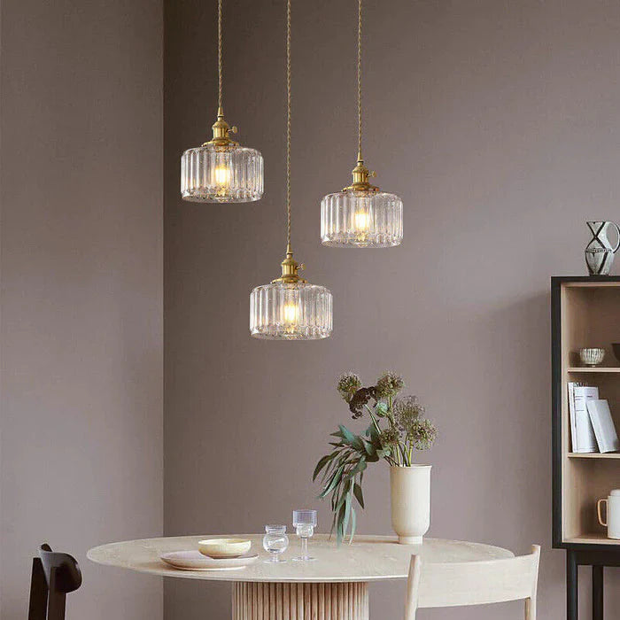 Hanglamp geribbeld glas