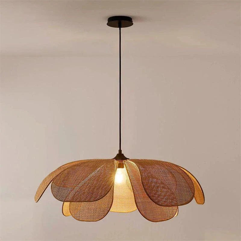 Hanglamp bloem rotan
