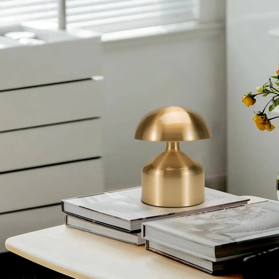 Oplaadbare retro paddestoel tafellamp