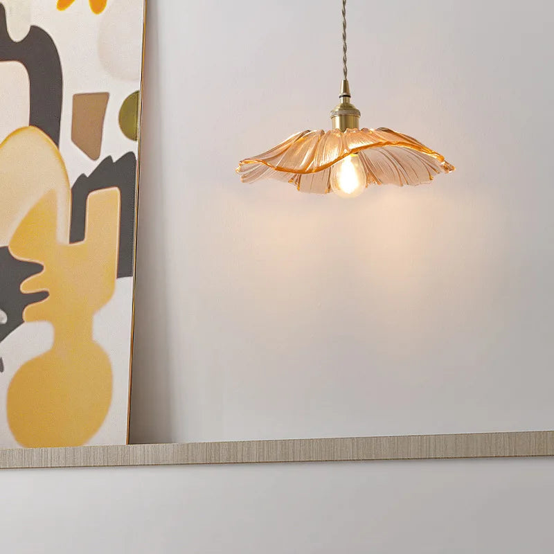 Hanglamp bloem glas