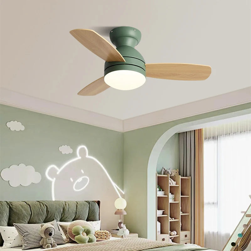 Gekleurde en stille plafondventilator voor de kinderkamer met LED lamp