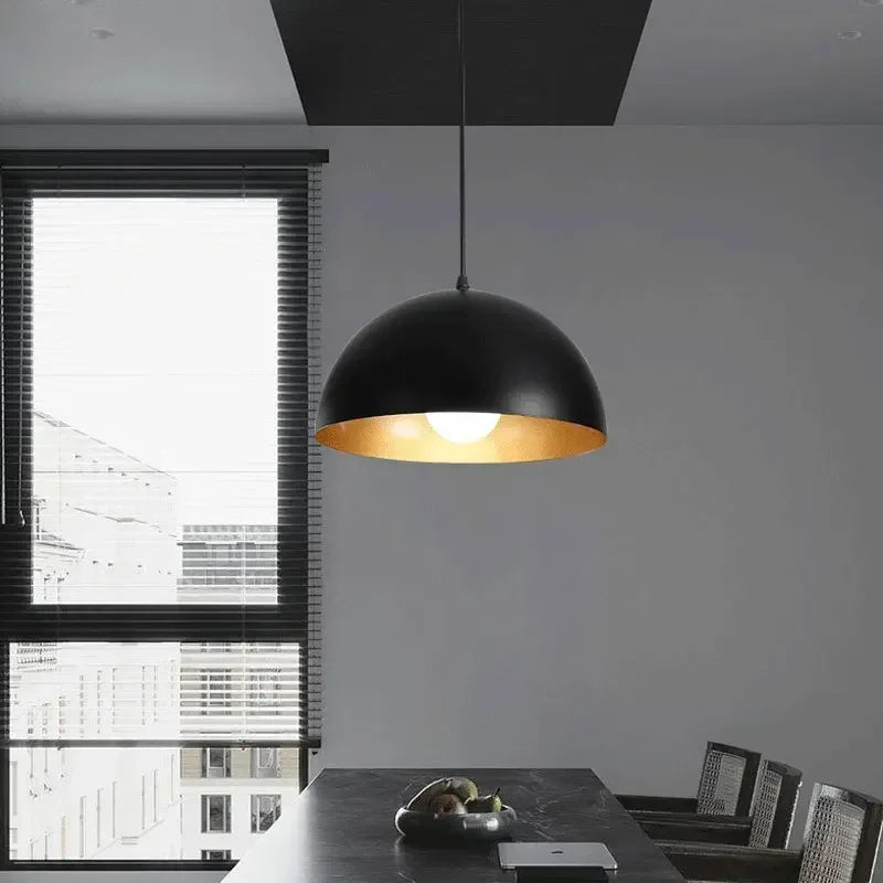 Hanglamp industrieel zwart goud
