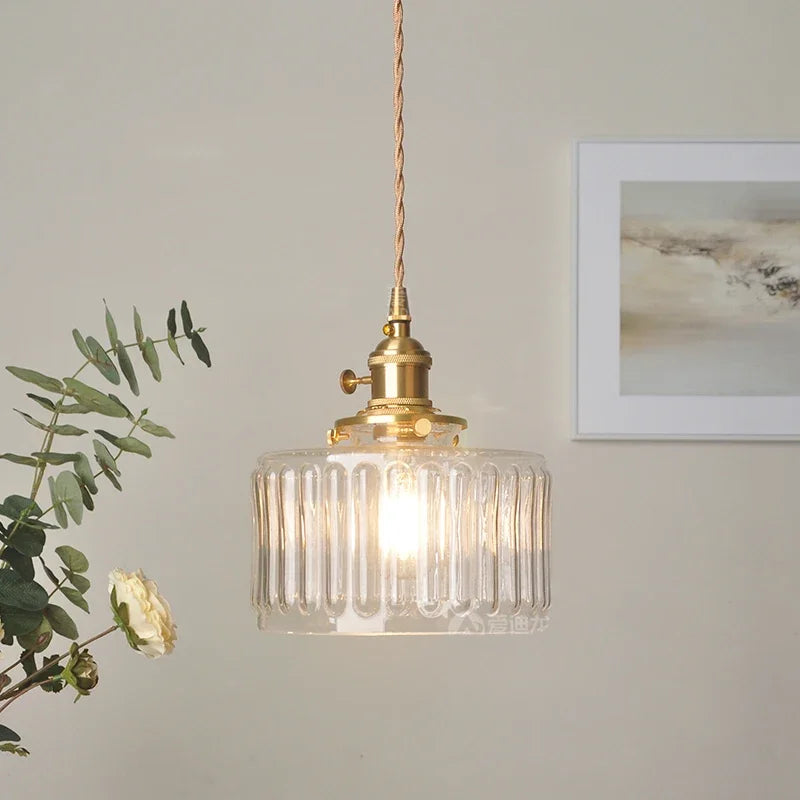 Hanglamp geribbeld glas