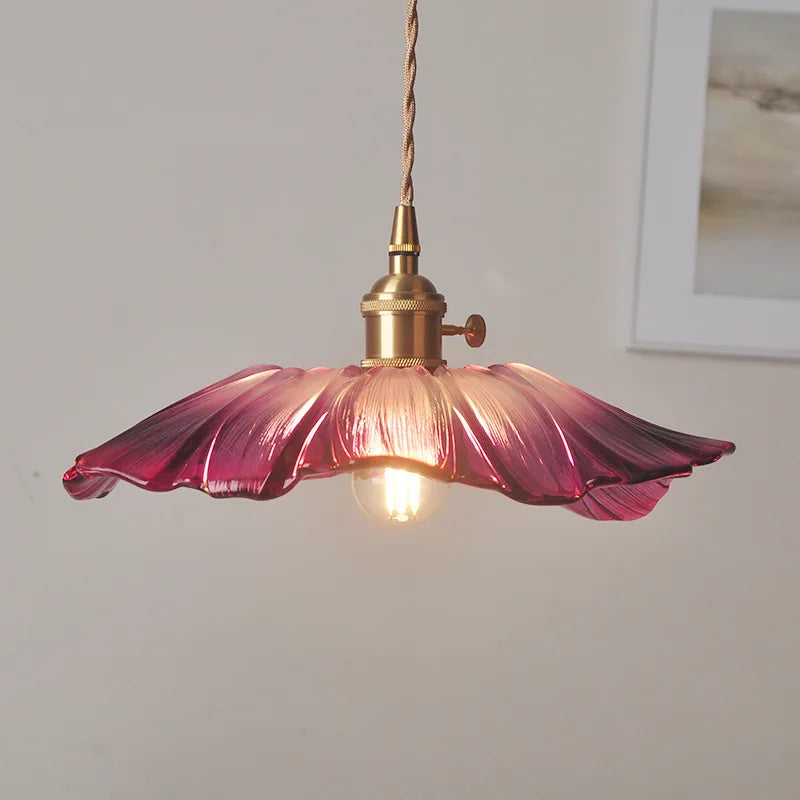 Hanglamp bloem glas