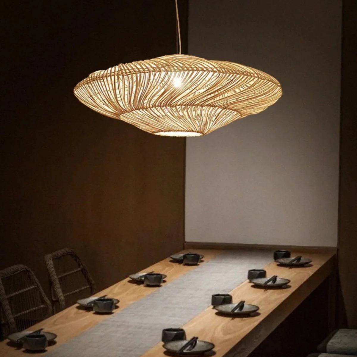 Bamboe hanglamp ufo