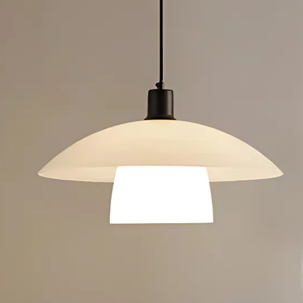 Witte Design Hanglamp Platte Kap Japans Minimalistisch