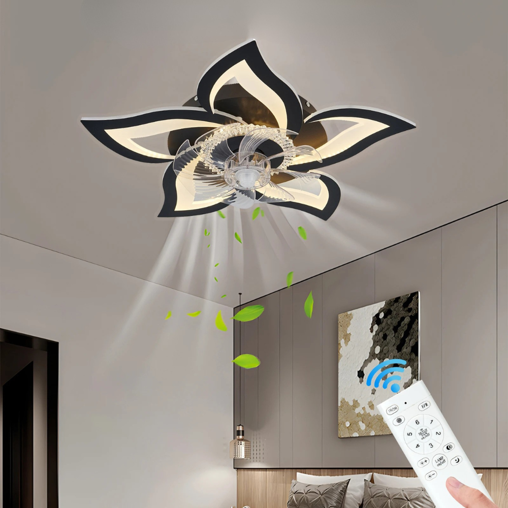 Plafond ventilator in bloemvorm met LED verlichting