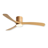 Design plafondventilator met houten bladen en LED lamp met afstandsbediening