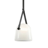 Design hanglamp glas met leren band