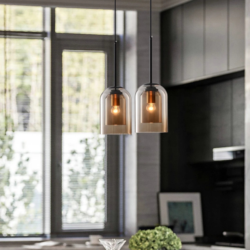 Hanglamp met smoke glas