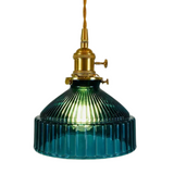 Hanglamp vintage glas ribbel