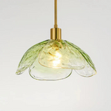 Moderne Bloemblaadjes Hanglamp Gekleurd Glas Messing Design