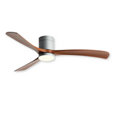 Design plafondventilator met houten bladen en LED lamp met afstandsbediening