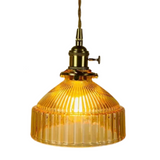 Hanglamp vintage glas ribbel