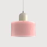 Moderne Hanglamp Gekleurd Tweekleurig Glas Cilinder Design