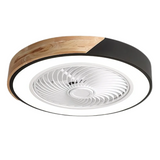 Design plafondventilator met hout en dimbare LED lamp met afstandsbediening