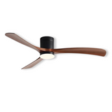 Design plafondventilator met houten bladen en LED lamp met afstandsbediening
