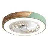 Design plafondventilator met hout en dimbare LED lamp met afstandsbediening