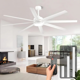 Grote stille plafondventilator met LED lamp en afstandsbediening
