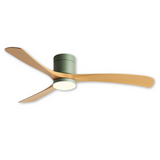 Design plafondventilator met houten bladen en LED lamp met afstandsbediening