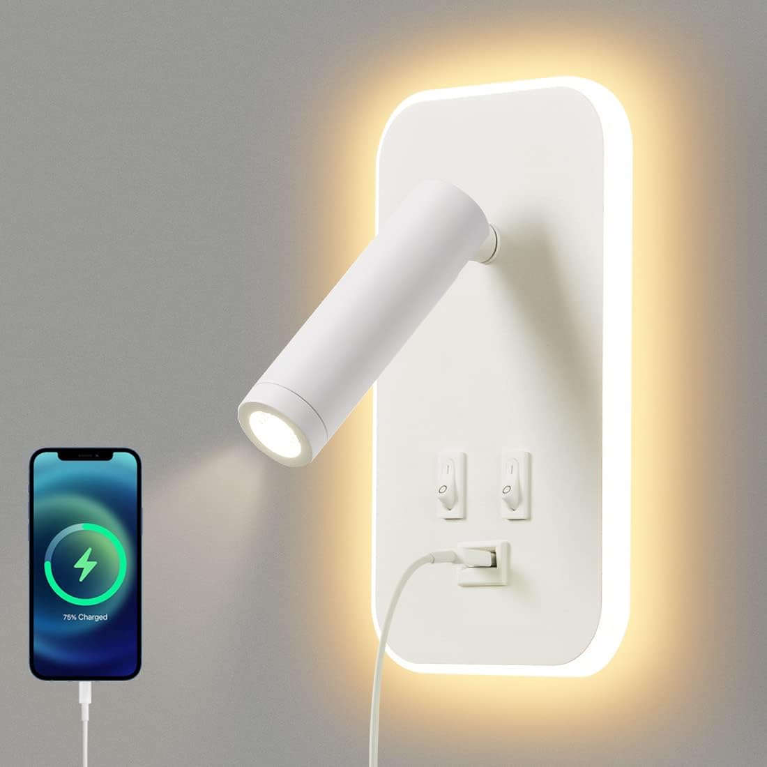 Wandlamp met usb poort