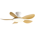 Plafondventilator met houten bladen en dimbare LED lamp met afstandsbediening
