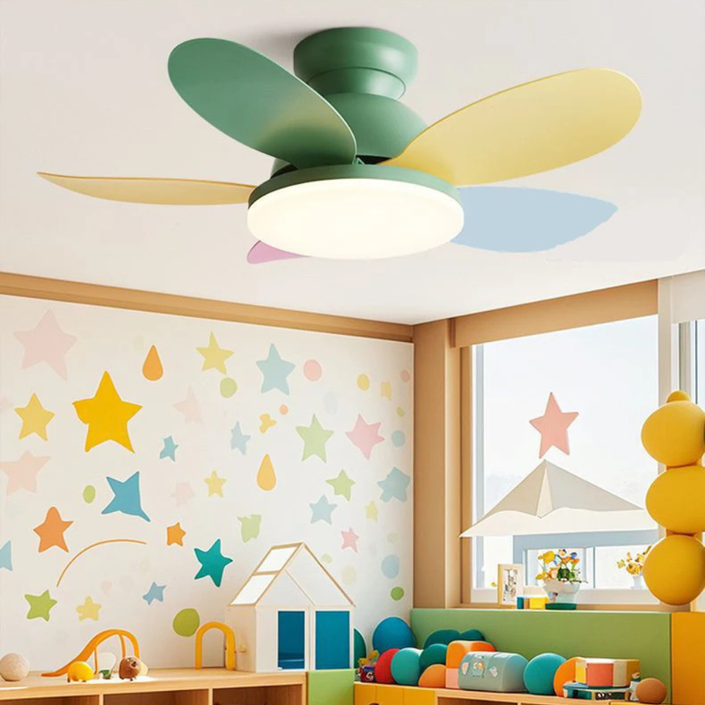 Stille plafondventilator met laag profiel voor de kinderkamer