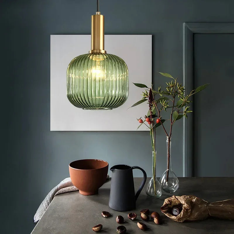 Hanglamp ribbelglas