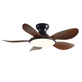 Plafondventilator met houten bladen en dimbare LED lamp met afstandsbediening