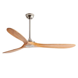 Stille design plafondventilator met houten bladen en LED lamp met afstandsbediening