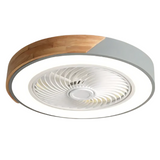 Design plafondventilator met hout en dimbare LED lamp met afstandsbediening