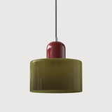 Moderne Hanglamp Gekleurd Tweekleurig Glas Cilinder Design