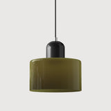 Moderne Hanglamp Gekleurd Tweekleurig Glas Cilinder Design
