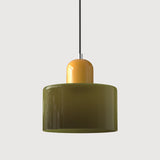 Moderne Hanglamp Gekleurd Tweekleurig Glas Cilinder Design