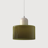 Moderne Hanglamp Gekleurd Tweekleurig Glas Cilinder Design