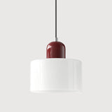 Moderne Hanglamp Gekleurd Tweekleurig Glas Cilinder Design