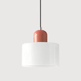 Moderne Hanglamp Gekleurd Tweekleurig Glas Cilinder Design
