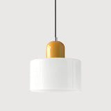 Moderne Hanglamp Gekleurd Tweekleurig Glas Cilinder Design