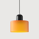 Moderne Hanglamp Gekleurd Tweekleurig Glas Cilinder Design