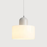 Moderne Hanglamp Gekleurd Tweekleurig Glas Cilinder Design