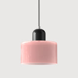 Moderne Hanglamp Gekleurd Tweekleurig Glas Cilinder Design