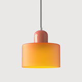 Moderne Hanglamp Gekleurd Tweekleurig Glas Cilinder Design