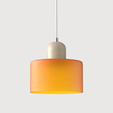 Moderne Hanglamp Gekleurd Tweekleurig Glas Cilinder Design