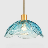 Moderne Bloemblaadjes Hanglamp Gekleurd Glas Messing Design