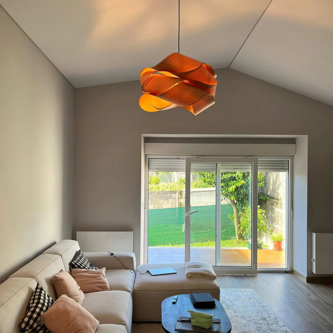 Scandinavische hanglamp hout