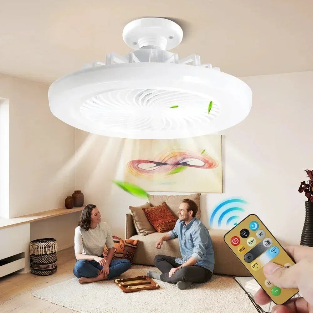 Ventilator lamp voor E27 fitting met dimbare LED en afstandsbediening